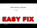 How to Fix 504 Gateway Timeout Error