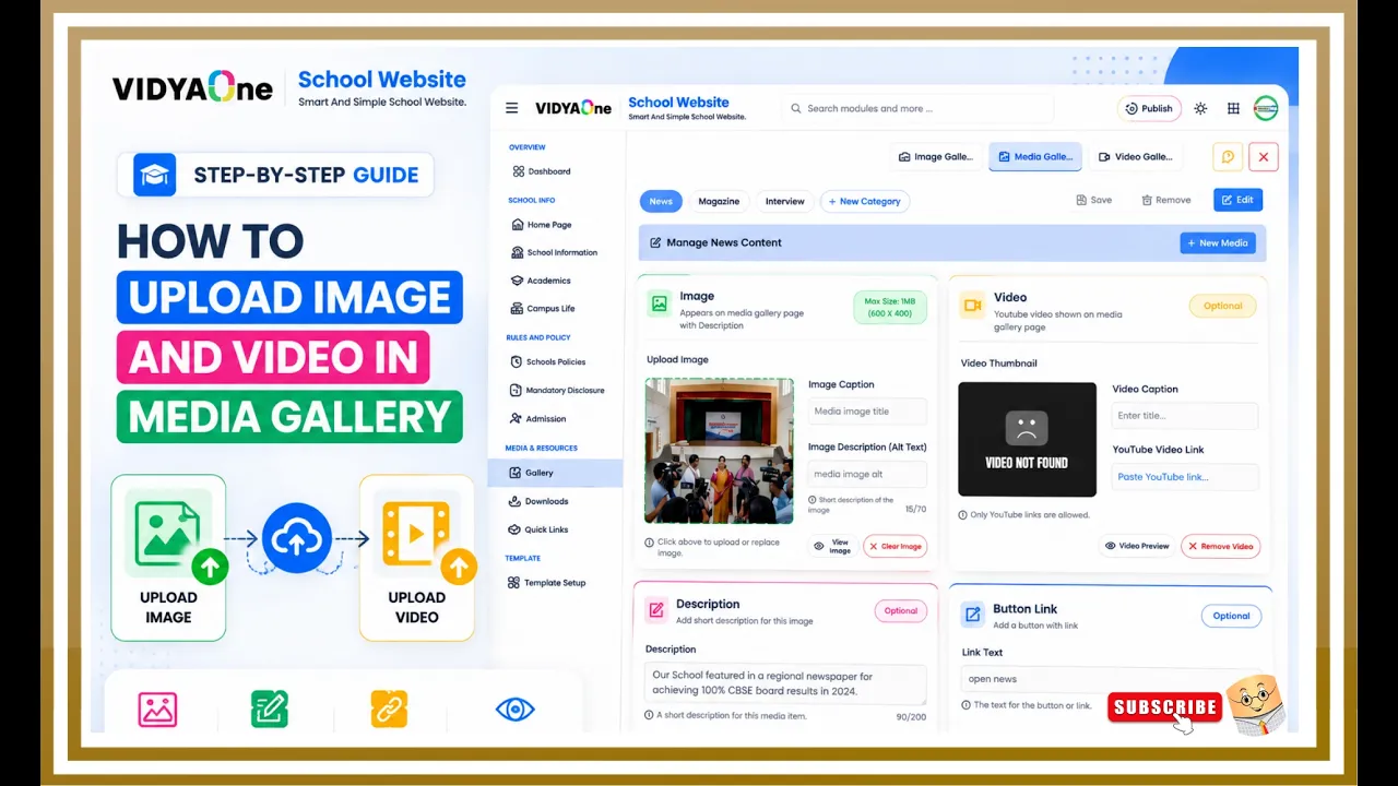 Upload Images and Videos in School Media Gallery