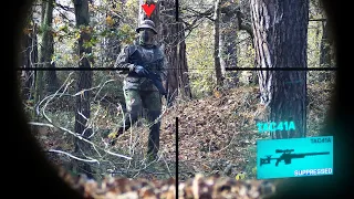 Airsoft Sniper Hunts the Enemy Commander