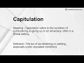 Capitulation Meaning