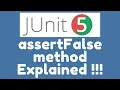 JUnit 5 Assertions - assertFalse method