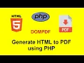 How to generate HTML to PDF in PHP using Dompdf library with source code