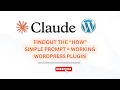How to build a Wordpress plugin using Claude AI