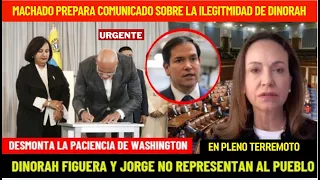 LUEGO DEL TERREMOTO SE ESPERA COMUNICADO DE MACHADO A RUBIO:DINORAH Y JORGE NO REPRESENTAN AL PUEBLO