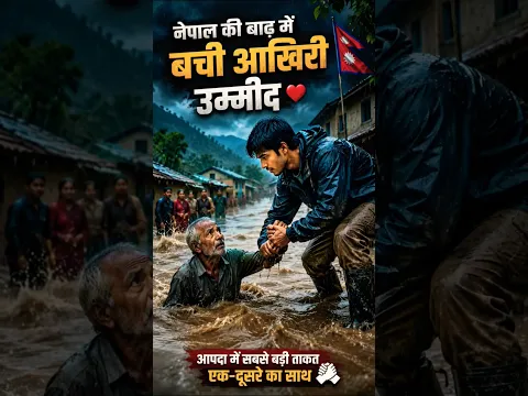 “नेपाल की बाढ़ में बची आखिरी उम्मीद 🌧️❤️” #shorts