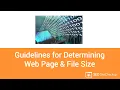 Guidelines for Determining Web Page and File Size
