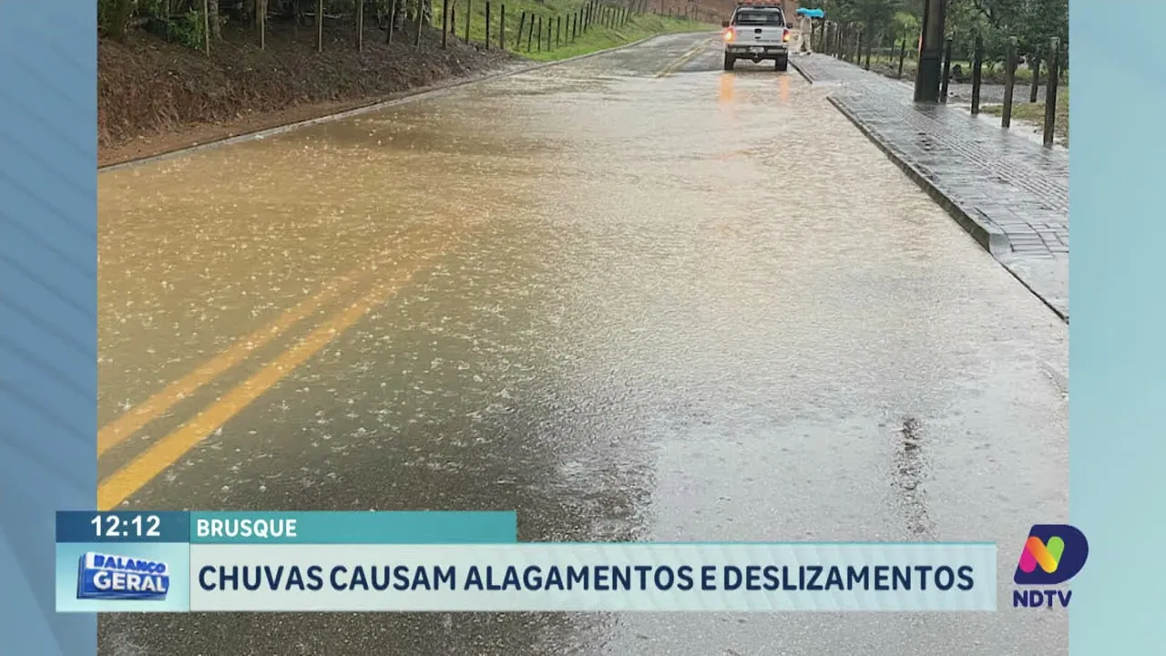 Brusque: chuvas causam alagamentos e deslizamentos