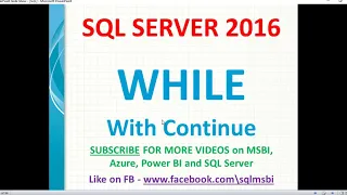 While loop with continue in SQL
