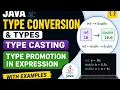 Learn Java Type Conversion Type Casting Type Promotion in the easiest way with simple examples