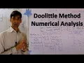 Doolittle Method Numerical Analysis in English