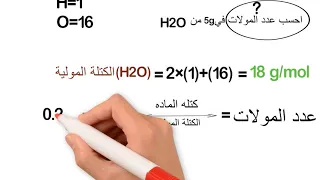 المول وعدد افوجادرو   كيفية حساب عدد المولات دندنها