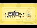 Can We Overload main method in Java