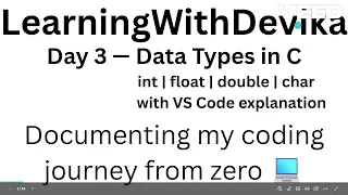 Day 3 Data Types in C int float double char C Programming for Beginners