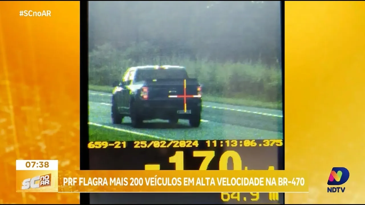 PRF flagra mais de 200 veículos em alta velocidade na BR-470 entre Gaspar e Blumenau