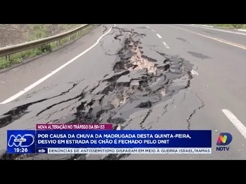 Alteração no tráfego da BR-153: desvio em estrada de chão é fechado devido à chuva