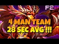 28 SEC AVG - 4 MAN SPEED TEAM DRAGON ABYSS HARD SPEED TEAM SUMMONERS WAR