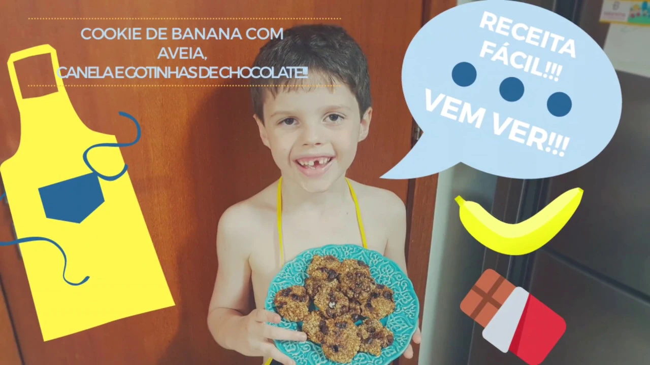 COOKIES DE BANANA COM AVEIA, CANELA E GOTINHAS DE CHOCOLATE!!!! RECEITA FÁCIL!!