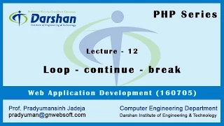 Lecture 12 - Continue Break Statements in PHP loop