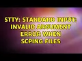 stty standard input Invalid argument error when scping files