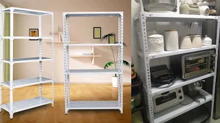 Download installing 5 Layers  Angle Steel Rack Shelves Storage rack white color MP3