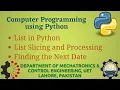 Python Programming Basics to Advanced List in Python Lab 16