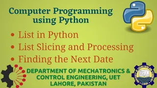 Python Programming Basics to Advanced List in Python Lab 16