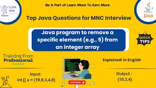 Java Program to Remove a Specific Element from an Array Quick Tips for MNC Interviews LMTI