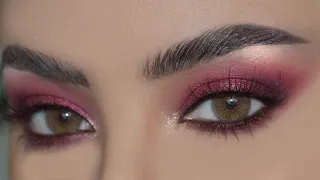 🍇مكياج سموكي عنابي محمر خطوة بخطوة🍇SMOKEY BURGANDY MAKEUP TUTORIAL