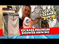 KickAss Premium Shower Awning now with a Roof Extra Pockets and Stronger Hinges