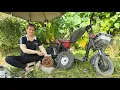 Download Lagu The girl repaired and restored the entire engine of the old electric bicycle.