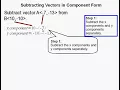 How to Subtract Vectors in Component Form