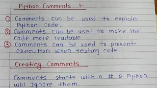Python Comments Explained Single-Line and Multi-Line Comments Python Tutorial for Beginners