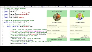 Professional Student ID Card in Java Swing With Image Signature Print Feature