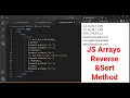 JavaScript Arrays Reverse and Sort Method JavaScript Tutorial in Hindi part 39