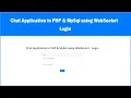 Chat Application in PHP MySql using WebSocket - Login