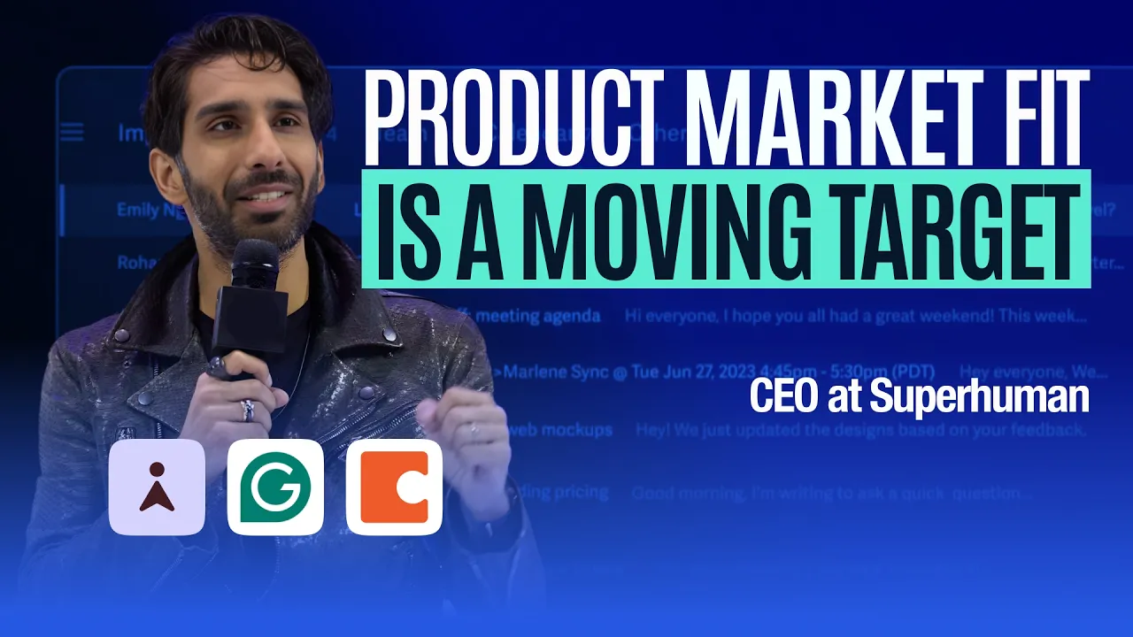 Superhuman Mail CEO on Rediscovering Product-Market Fit in the Age of AI, Renaming Post-Grammarly Acquisition & Competing against Google Workspace | Rahul Vohra | E295 - YouTube thumbnail