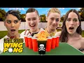 Lili Reinhart Lola Tung Victoria Pedretti and Alexandra Shipp Play Hot Ones Wing Pong