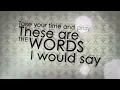 Sidewalk Prophets - "The Words I Would Say" with Lyrics