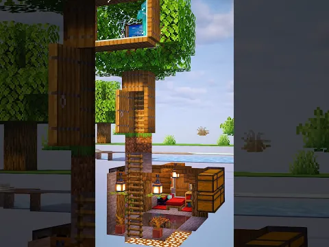 Minecraft Secret Underground Tree Base #shorts