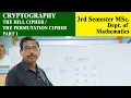 Cryptography The Hill Cipher Dept of Mathematics Christ OpenCourseWare