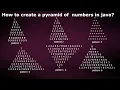 How to create a pyramid of numbers in java By java temple