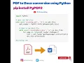 PDF to Docx conversion using Python