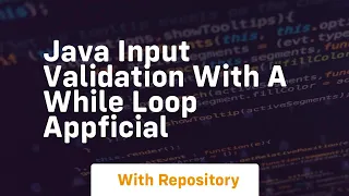 Java input validation with a while loop appficial