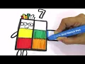 Learn To Draw NumberBlocks 7 Coloring Number For Kids Numberblocks - ABC TUBE TV