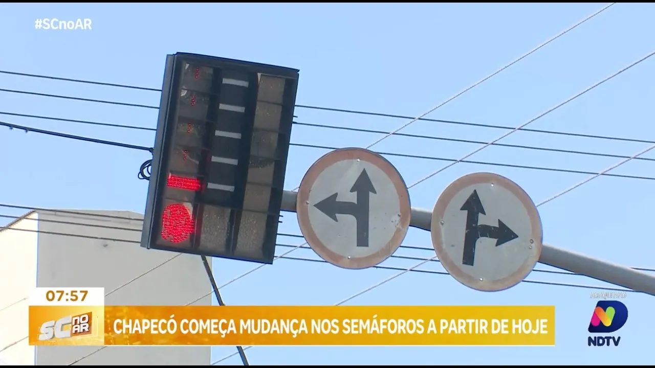 Chapecó implementa mudanças nos semáforos para melhorar fluxo de veículo