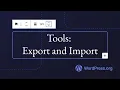 Tools Export and Import
