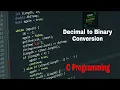C Program to Convert Decimal to Binary C Programming