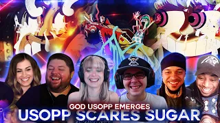 usopp scares sugar with his face reaction mashup