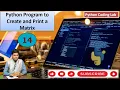Create and Print a Matrix in Python Nested List Nested for Loop