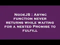 NodeJS Async function never returns while waiting for a nested Promise to fulfill